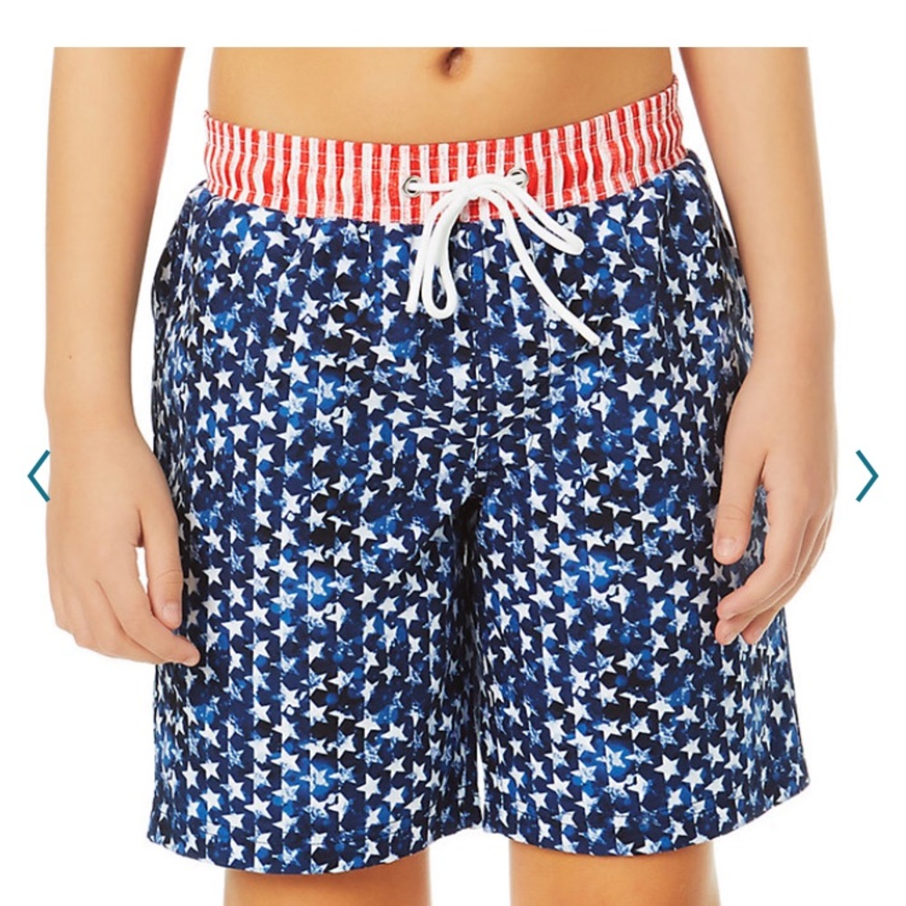 Cali Waves Stars and Stripes boys swim trunks size small